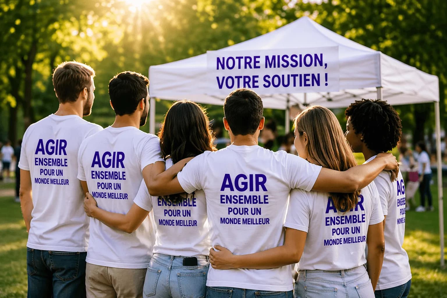 Bénévoles d'une association engagés pour leur mission